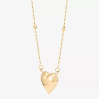 Gold Addiction Womens 10K Gold Heart 17 Inch Pendant Necklace