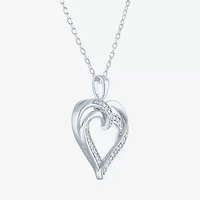 Yes, Please! (G-H / Si2-I1) Womens Diamond Accent Lab Grown White Diamond Sterling Silver Heart Pendant