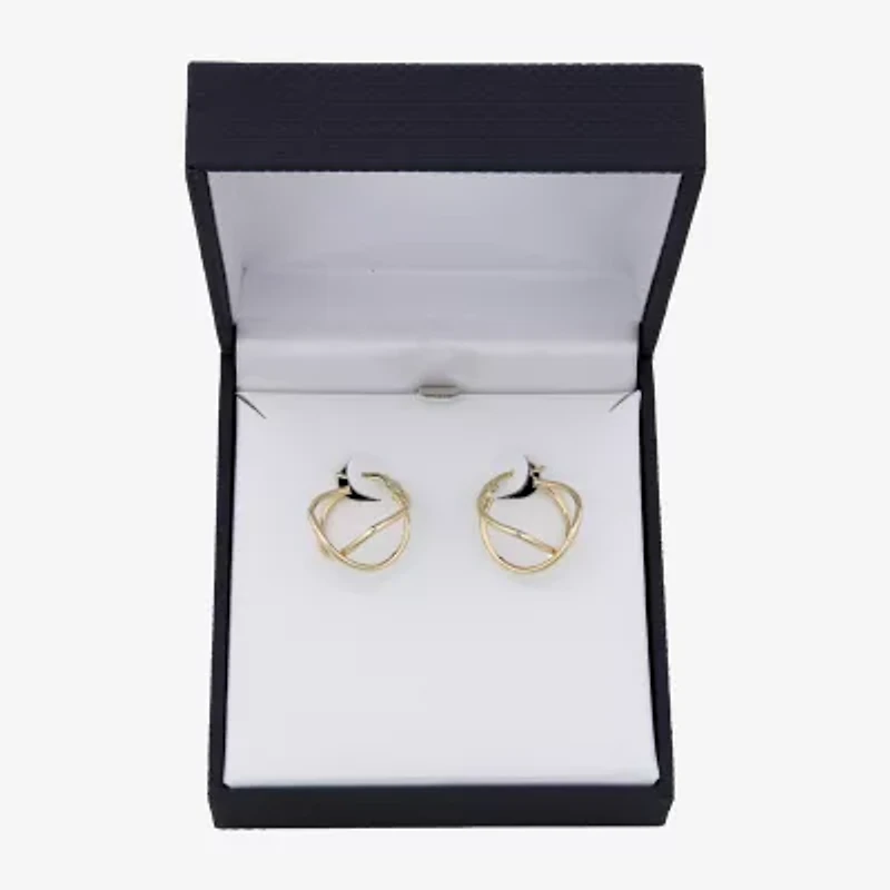 Womens 10K Gold 21mm Round Hoop Earrings