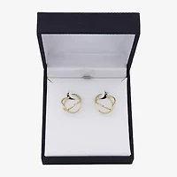 Womens 10K Gold 21mm Round Hoop Earrings