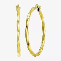 Made in Italy Womens 10K Gold 28mm Round Hoop Earrings