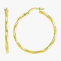 Made in Italy Womens 10K Gold 28mm Round Hoop Earrings