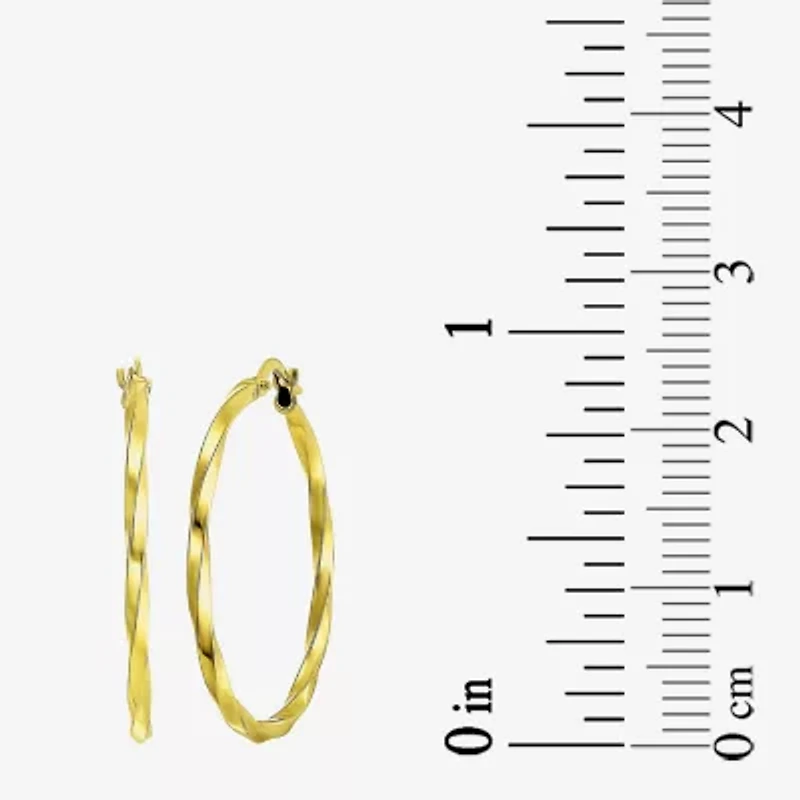 Made in Italy Womens 10K Gold 28mm Round Hoop Earrings