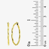 Made in Italy Womens 10K Gold 28mm Round Hoop Earrings