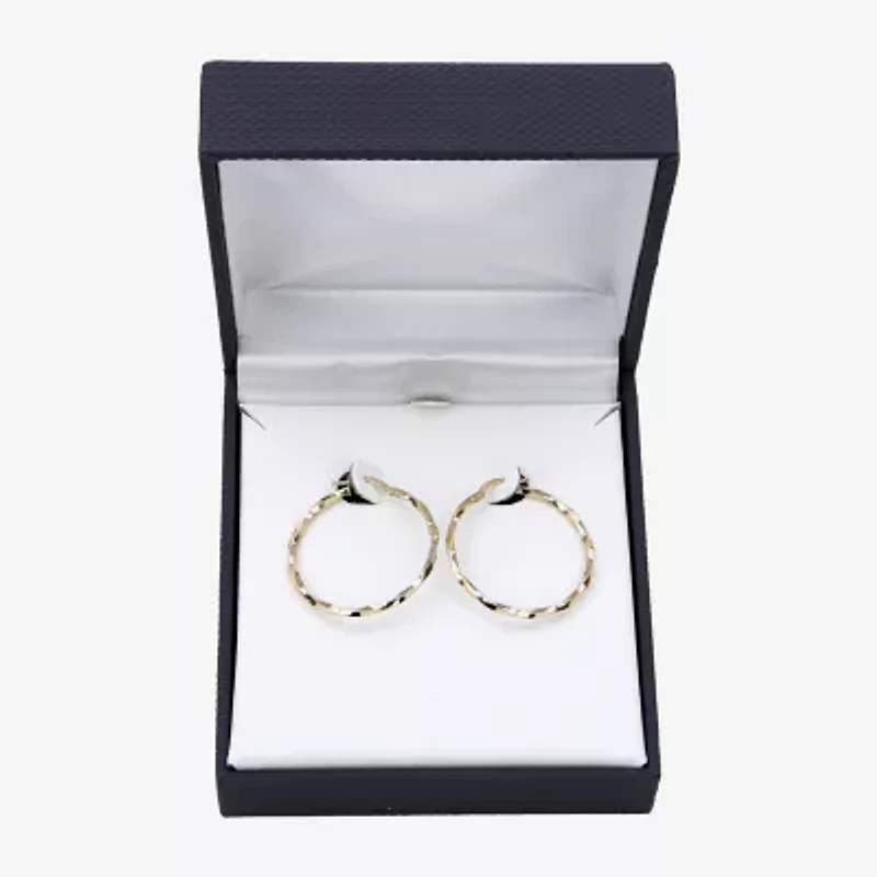 Made in Italy Womens 10K Gold 28mm Round Hoop Earrings