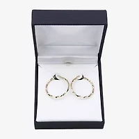 Made in Italy Womens 10K Gold 28mm Round Hoop Earrings