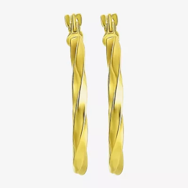 Made in Italy Womens 14K Gold 18mm Round Hoop Earrings