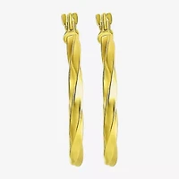 Made in Italy Womens 14K Gold 18mm Round Hoop Earrings