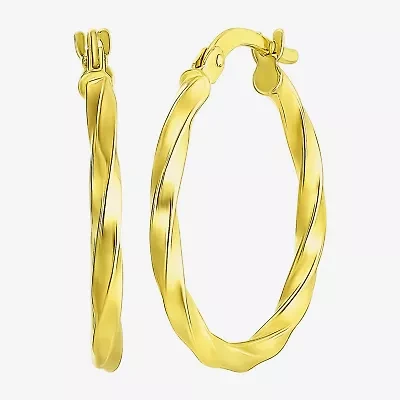 Made in Italy Womens 14K Gold 18mm Round Hoop Earrings
