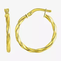 Made in Italy Womens 14K Gold 18mm Round Hoop Earrings