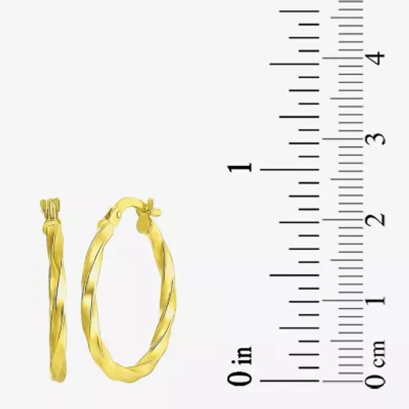 Made in Italy Womens 14K Gold 18mm Round Hoop Earrings