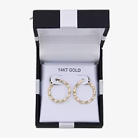 Made in Italy Womens 14K Gold 18mm Round Hoop Earrings