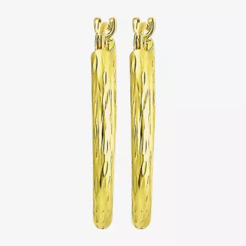 Womens 10K Gold 20mm Round Hoop Earrings