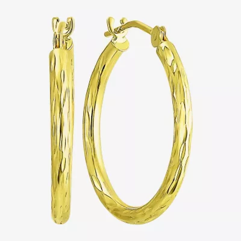 Womens 10K Gold 20mm Round Hoop Earrings