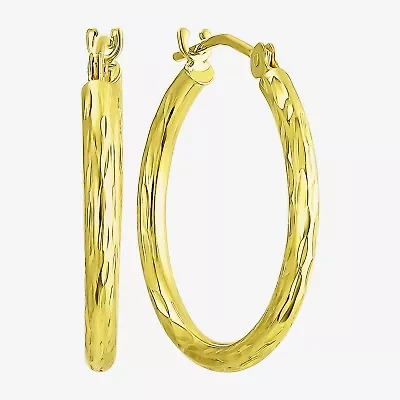 Womens 10K Gold 20mm Round Hoop Earrings