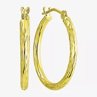 Womens 10K Gold 20mm Round Hoop Earrings