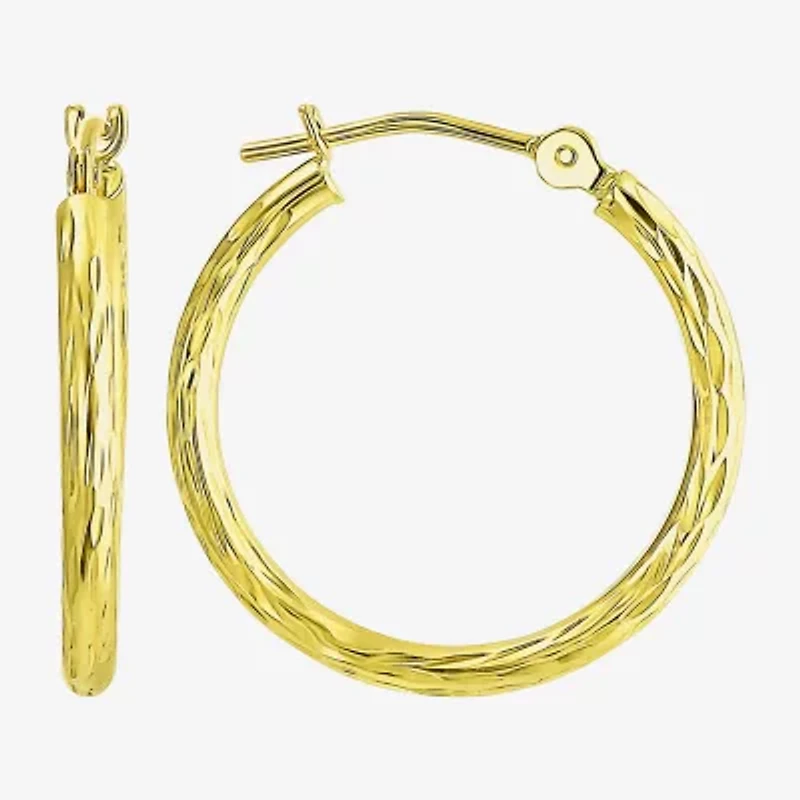 Womens 10K Gold 20mm Round Hoop Earrings