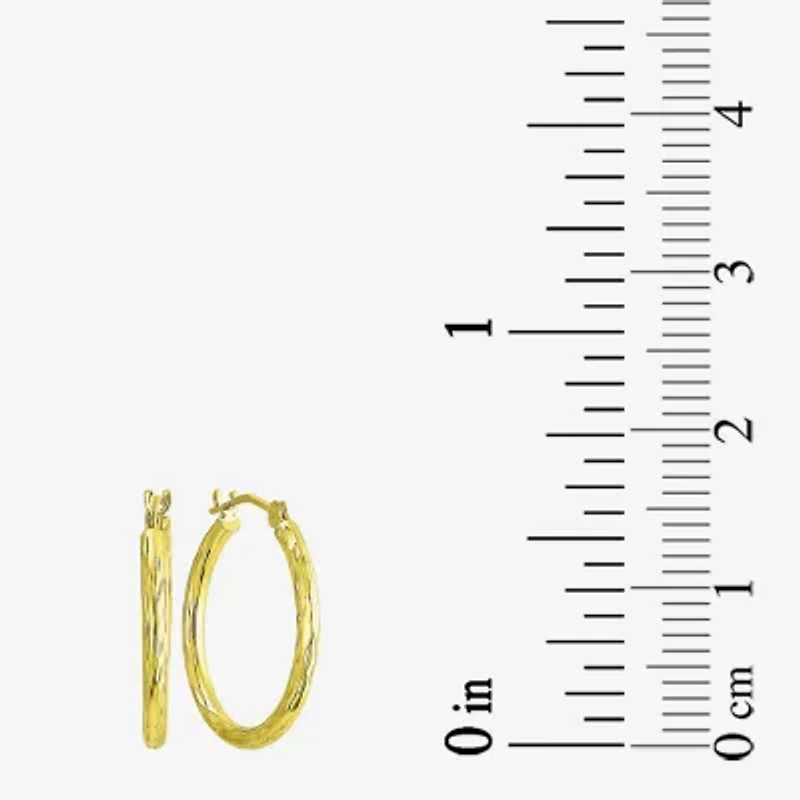 Womens 10K Gold 20mm Round Hoop Earrings