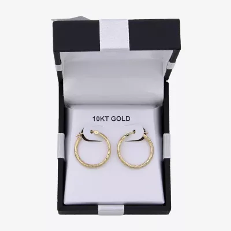 Womens 10K Gold 20mm Round Hoop Earrings
