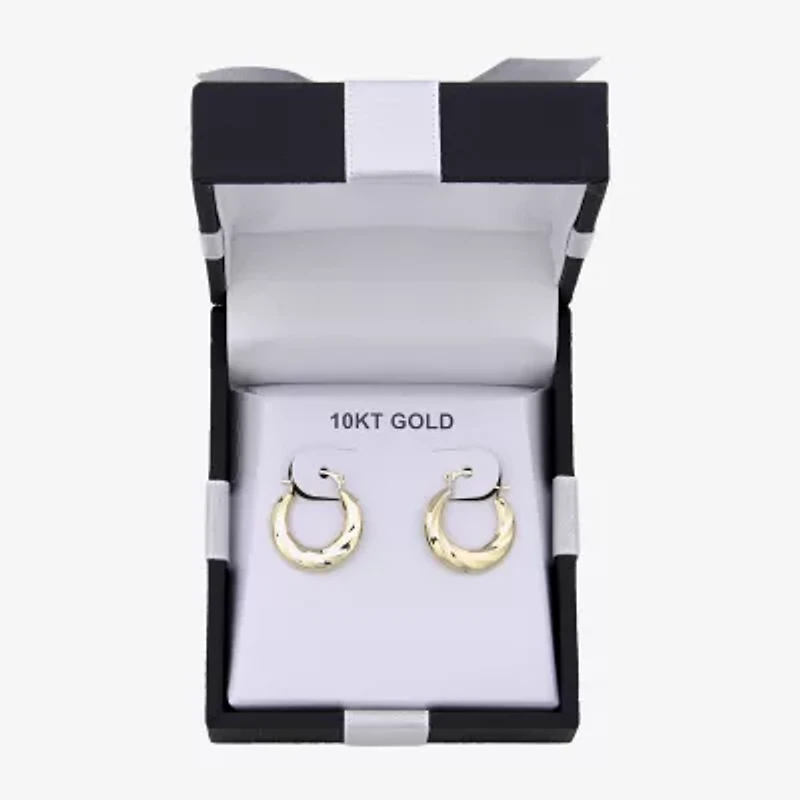 Womens 10K Gold 14.5mm Round Hoop Earrings