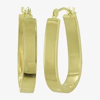 Womens 14K Gold 18mm Oval Hoop Earrings