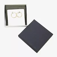 Womens 14K Gold 25mm Round Hoop Earrings
