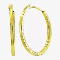 Womens 14K Gold 15mm Hoop Earrings