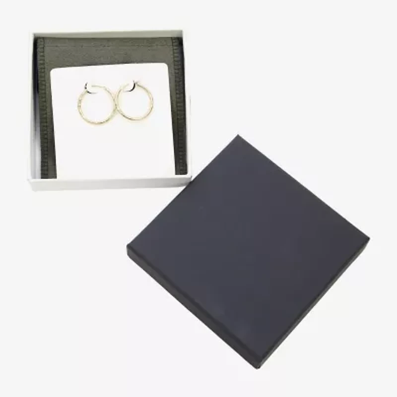 Womens 14K Gold 15mm Hoop Earrings