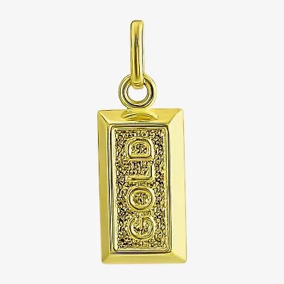 Unisex Adult 14K Gold Bar Pendant