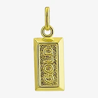 Unisex Adult 14K Gold Bar Pendant