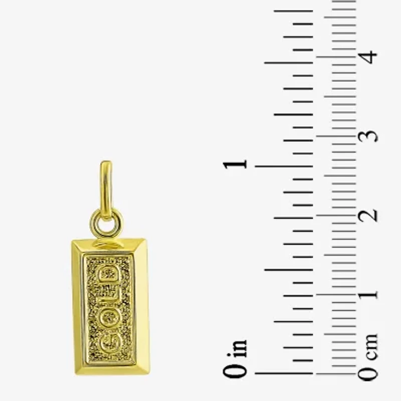 Unisex Adult 14K Gold Bar Pendant