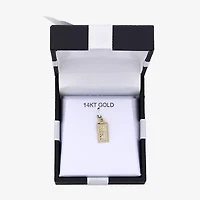Unisex Adult 14K Gold Bar Pendant