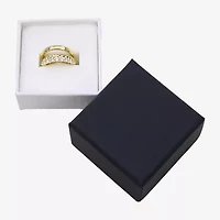 Silver Addiction Womens Cubic Zirconia 14K Gold Over Silver Round Ring Set