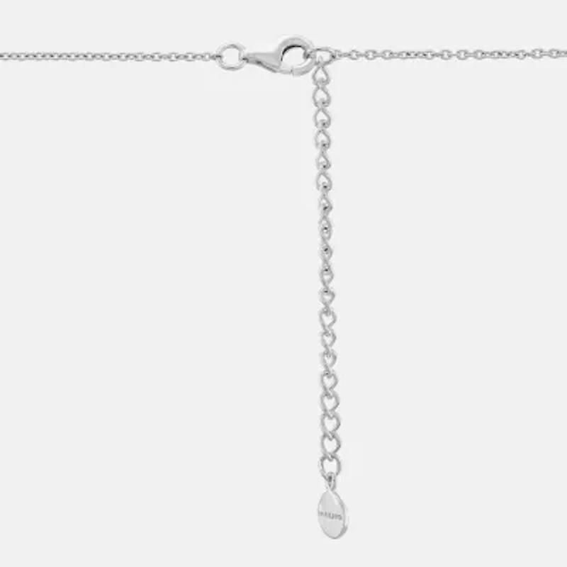 Silpada Silpada Womens White Cubic Zirconia Sterling Silver Heart 16 Inch Pendant Necklace