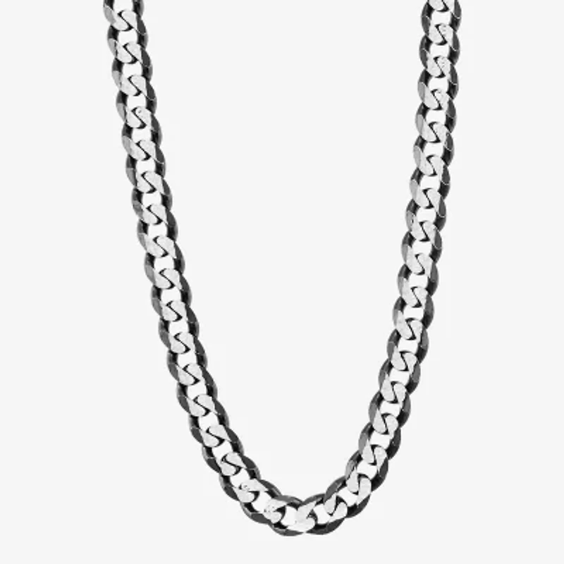 Made in Italy Mens Sterling Silver Inch Curb Chain Necklace