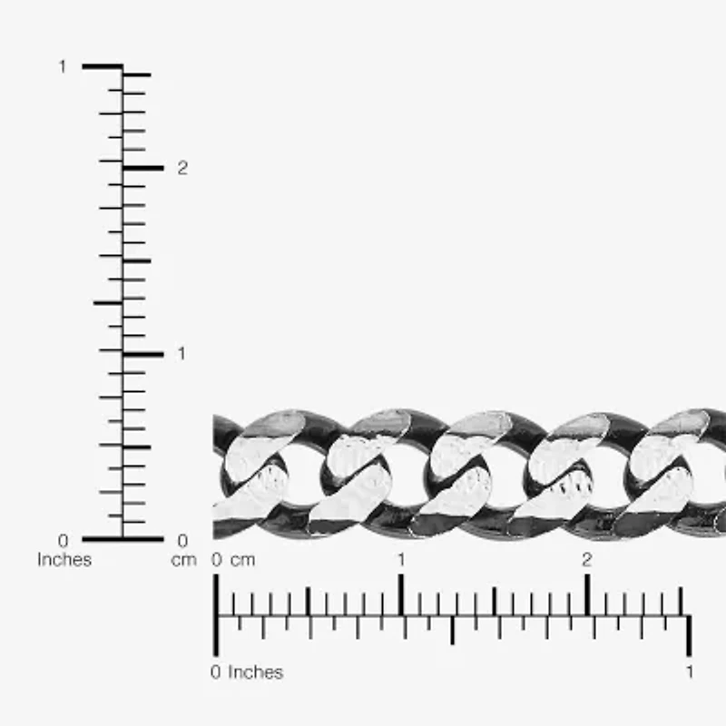 Made in Italy Mens Sterling Silver Inch Curb Chain Necklace
