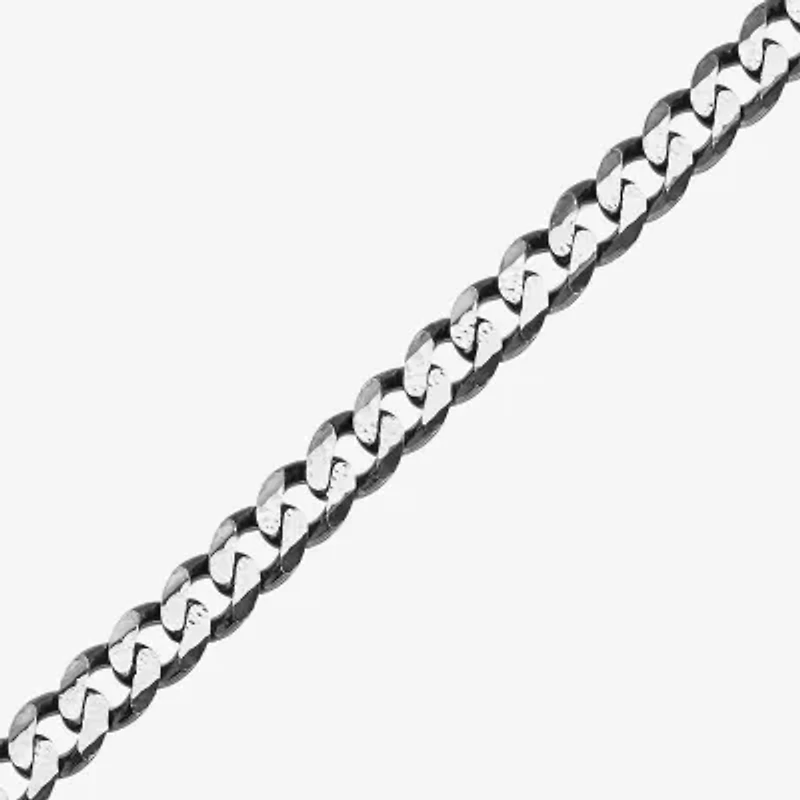 Made in Italy Mens Sterling Silver Inch Curb Chain Necklace