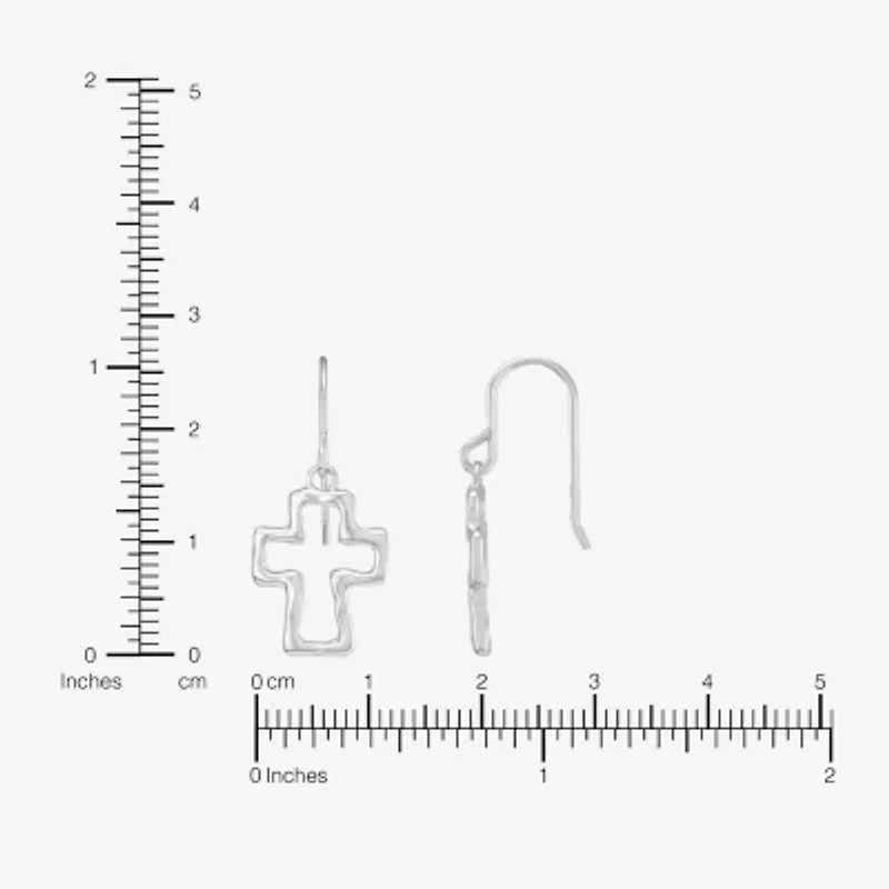 Silpada Cross Womens Sterling Silver Oval Drop Earrings