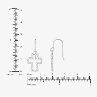 Silpada Cross Womens Sterling Silver Oval Drop Earrings