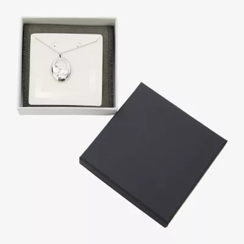 Womens Sterling Silver 18 Inch Locket Necklace