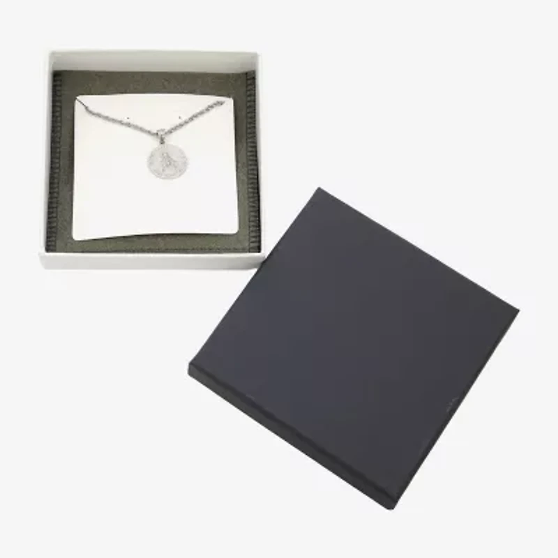 Sacered Heart Of Jesus Mens Sterling Silver 24 Inch Pendant Necklace