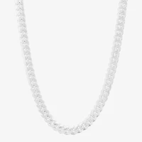 Made in Italy Mens Sterling Silver Inch Curb Chain Necklace