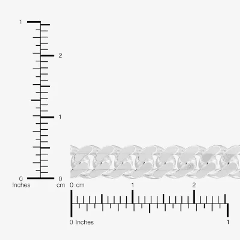 Made in Italy Mens Sterling Silver Inch Curb Chain Necklace