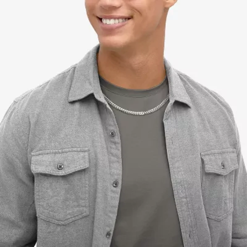 Made in Italy Mens Sterling Silver Inch Curb Chain Necklace