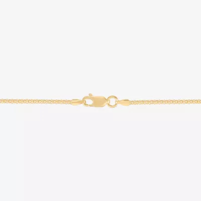 Made in Italy Womens 24K Gold Over Silver 24 Inch Popcorn Chain Necklace