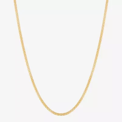 Made in Italy Womens 24K Gold Over Silver 24 Inch Popcorn Chain Necklace