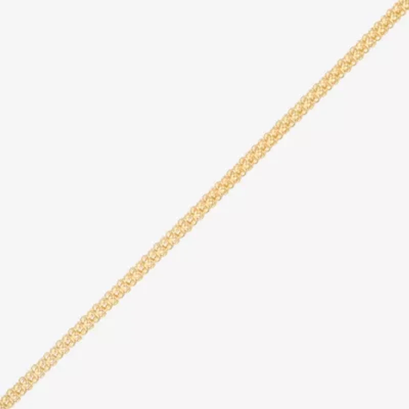 Made in Italy Womens 24K Gold Over Silver 24 Inch Popcorn Chain Necklace