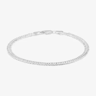 Made in Italy Womens Sterling Silver 7.5 Inch Solid Curb Chain Bracelet