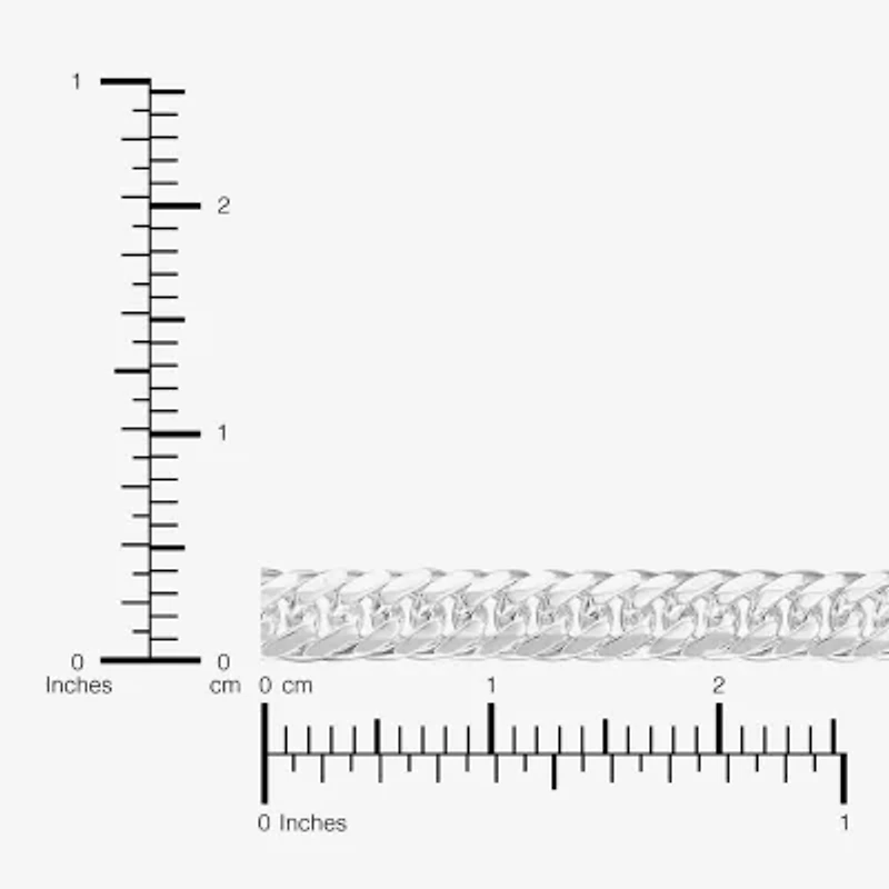 Made in Italy Womens Sterling Silver 7.5 Inch Solid Curb Chain Bracelet