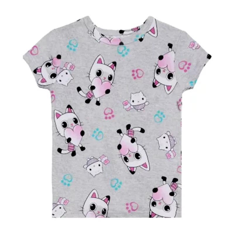 Little & Big Kid Girls Gabby's Dollhouse Crew Neck Short Sleeve 4-pc. Pajama Sets